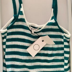Dorothee Schumacher Green & White Stripe Alpaca Blend Tank Sz 3/Medium - NWT